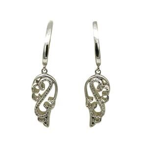 Kay’s Jane Seymour Sterling Silver Diamond Open Hearts Dangle Angel Wing Earring